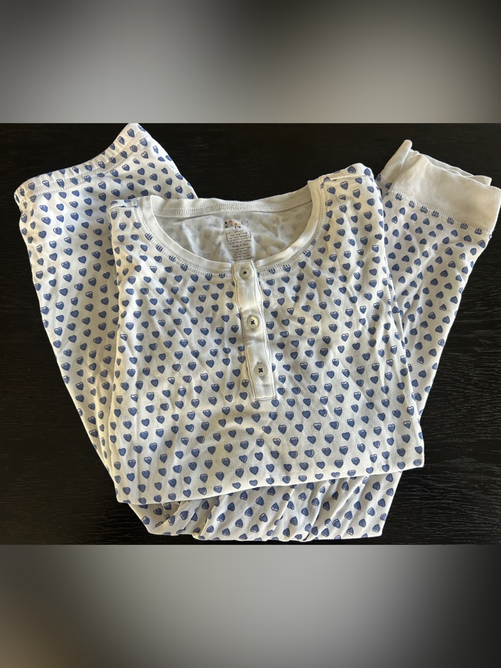 Girls' long sleeve and pants Pajamas with Blue Heart Print - Roller Rabbit